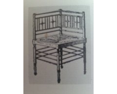 Liberty & Co. An Aesthetic Movement ebonised corner chair and side chair after a design by Ford Maddox Brown. - Thumbnail 1