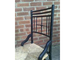 Liberty & Co. An Aesthetic Movement ebonised corner chair and side chair after a design by Ford Maddox Brown. - Thumbnail 11