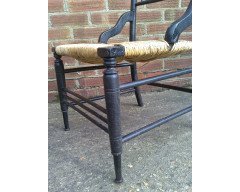 Liberty & Co. An Aesthetic Movement ebonised corner chair and side chair after a design by Ford Maddox Brown. - Thumbnail 12