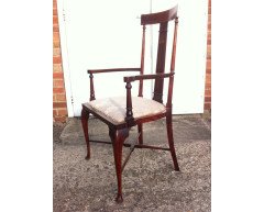 A pair of Arts & Crafts Armchairs with stylised floral details - Thumbnail 7