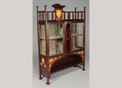 Shapland & Petter. A mahogany and marquetry display cabinet - Thumbnail 1