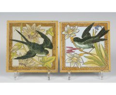 Mintons. A pair of tiles In the style of E. W. Godwin - Thumbnail 1