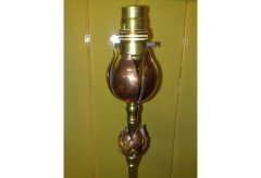 W. A. S. Benson. A brass and copper table lamp in the form of a large flower - Thumbnail 2