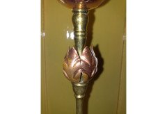 W. A. S. Benson. A brass and copper table lamp in the form of a large flower - Thumbnail 4