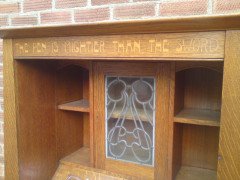 G M Ellwood for J S Henry. A stunning Arts and Crafts oak bureau bookcase - Thumbnail 6