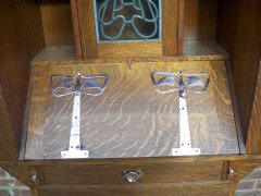 G M Ellwood for J S Henry. A stunning Arts and Crafts oak bureau bookcase - Thumbnail 9