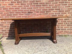 Paul Matt. An Arts & Crafts Oak eight seater 'Tretower' refectory dining table - Thumbnail 1