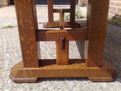 Paul Matt. An Arts & Crafts Oak eight seater 'Tretower' refectory dining table - Thumbnail 4