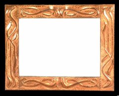 Arts & Crafts hammered copper rectangular wall mirror - Thumbnail 1