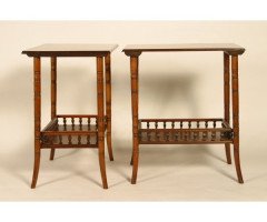 E. W. Godwin for Collinson & Lock. A pair of walnut sidetable - Thumbnail 1