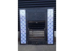 Thomas Jeckyll for Barnard Bishop and Barnard. Rare complete cast iron fire insert with original blue floral tiles - Thumbnail 1