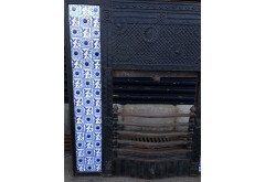 Thomas Jeckyll for Barnard Bishop and Barnard. Rare complete cast iron fire insert with original blue floral tiles - Thumbnail 3