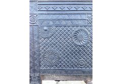 Thomas Jeckyll for Barnard Bishop and Barnard. Rare complete cast iron fire insert with original blue floral tiles - Thumbnail 6