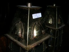 A pair and one other Arts & Crafts brass lantern - Thumbnail 3