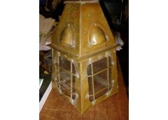 A pair and one other Arts & Crafts brass lantern - Thumbnail 6