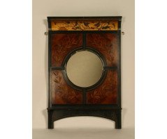 An Aesthetic Movement Ebonised and burr walnut mirror - Thumbnail 1