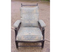 Philip Webb for Morris & Co. Two adjustable ebonised Armchair - Thumbnail 6