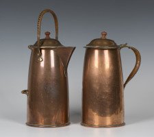 William a Pick for Dryad. A pair of Well-Crafted copper water flagons - Thumbnail 1