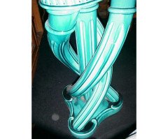 An Arts & Crafts Turquoise plant stand - Thumbnail 2