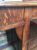 A rare well designed very Well-Crafted Arts Crafts metamorphic knee hole quarter sawn Oak architects or artist desk - Thumbnail 18