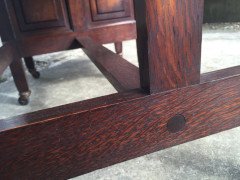 A rare well designed very Well-Crafted Arts Crafts metamorphic knee hole quarter sawn Oak architects or artist desk - Thumbnail 20