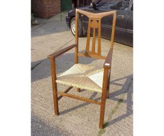 Liberty & Co. A set of three rush seat dining chairs in the manner of C. F. A Voysey - Thumbnail 4