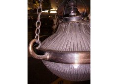 An Arts & Crafts Copper Hanging Light with Original Glass Bowls - Thumbnail 4