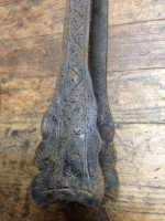 A good set of four Arts and Crafts hand made fire utensils with dogs heads - Thumbnail 5