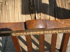 Shapland & Petter. An unusual pair of side chairs with original rush seats and Heart shaped carvings to the tops - Thumbnail 9