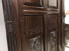Rare aesthetic movement wardrobe with Pre-Raphaelite style maidens - Thumbnail 6