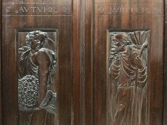 Rare aesthetic movement wardrobe with Pre-Raphaelite style maidens - Thumbnail 9