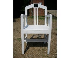 A secessionist three seater bench with a matching pair of Armchair - Thumbnail 3