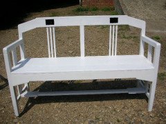 A secessionist three seater bench with a matching pair of Armchair - Thumbnail 5