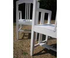 A secessionist three seater bench with a matching pair of Armchair - Thumbnail 7