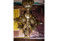 Arts & Crafts Three-branch Brass Ceiling Light - Thumbnail 23