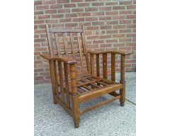 A Well-Crafted Arts & Crafts reclining Oak Armchair - Thumbnail 2