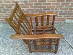 A Well-Crafted Arts & Crafts reclining Oak Armchair - Thumbnail 7