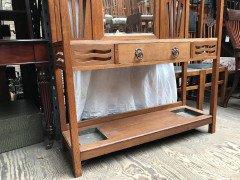 A Large Well-Crafted Glasgow-Style Oak Hallstand - Thumbnail 6
