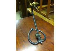 W. A. S. Benson. A rare steel table lamp with heart shaped base and original brass switch - Thumbnail 2