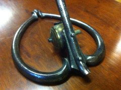 W. A. S. Benson. A rare steel table lamp with heart shaped base and original brass switch - Thumbnail 4