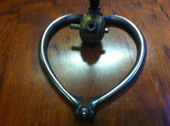 W. A. S. Benson. Rare steel table lamp with heart shaped base and original brass switch - Thumbnail 5