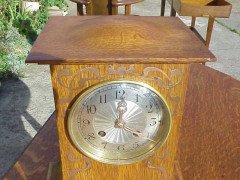 C. F. A Voysey for Liberty & Co. A Liberty & Co. Oak mantel clock - Thumbnail 3