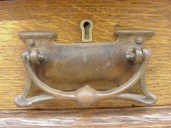 A Well-Crafted Robust Arts & Crafts Oak Two-Drawer Desk - Thumbnail 4