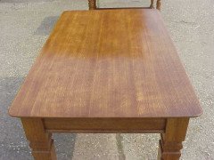 A Good Quality Robust Arts & Crafts Oak Two-Drawer Desk - Thumbnail 5