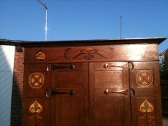 Bath Cabinet Makers. Arts & Crafts Oak hall cupboard in the Glasgow Style - Thumbnail 7