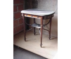 Louis Majorelle. Art Nouveau 'D' end sidetable - Thumbnail 1