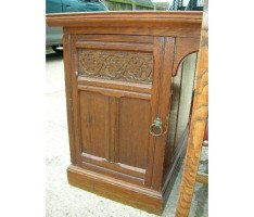 A Well-Crafted Gothic Revival Oak Knee Hole Partners Desk - Thumbnail 4