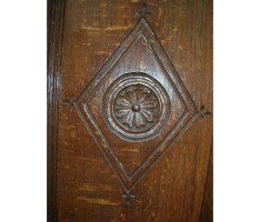 A Well-Crafted Gothic Revival Oak Knee Hole Partners Desk - Thumbnail 11