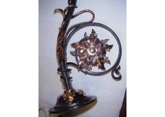 A stylish pair of Arts & Crafts copper and iron wall lights - Thumbnail 3