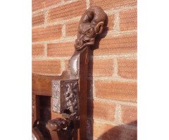 A Celtic Arts & Crafts carved Oak settle with carved dragons to the tops - Thumbnail 17
